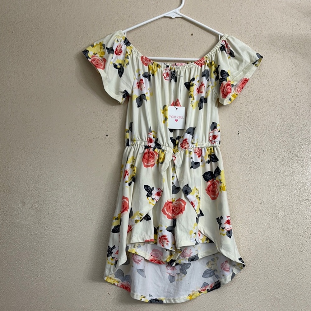 POOF GIRL White and Red Ruffled Tiered Off-the-Shoulder Sundress POOF GIRL